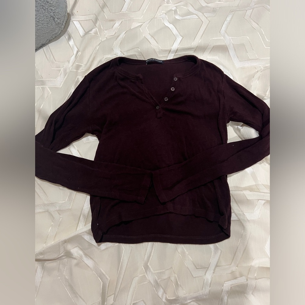 Brandy Melville Burgundy Henley